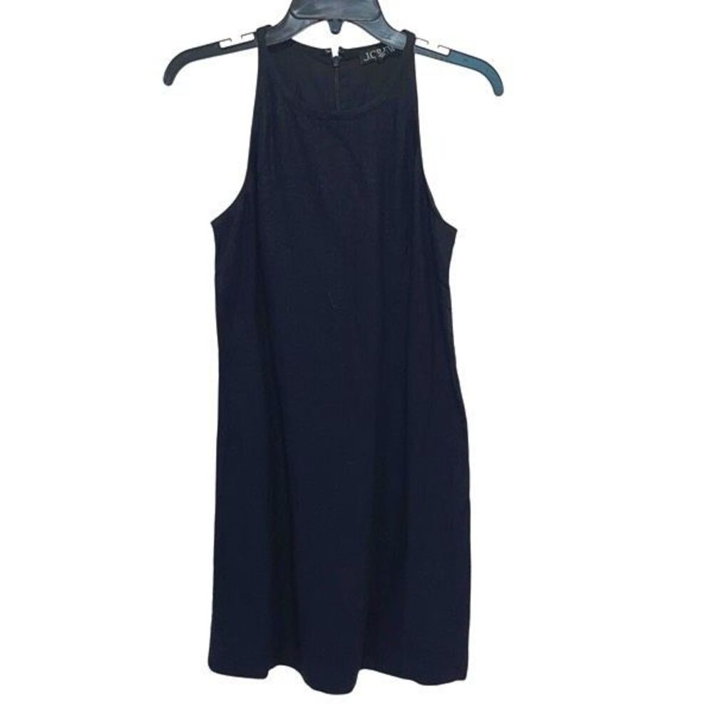 J. Crew Womens Large Black 100% Linen Halter Dress Sleeveless Lined Size XXS Bla